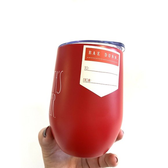 NEW Rae Dunn Christmas Red SANTA'S HELPER Stainles - Picture 3 of 7